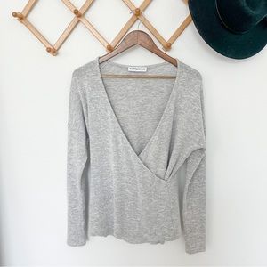 Kittenish Jessie James Decker Long Sleeve Faux Wrap Style Top